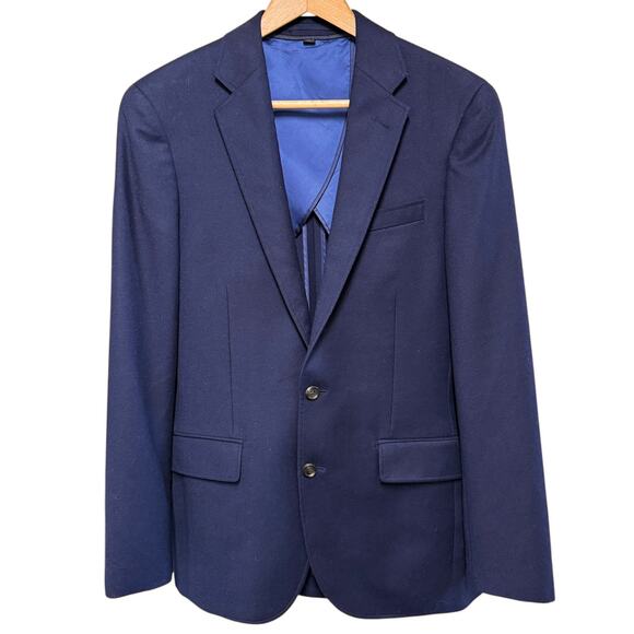 J Crew Ludlow Men's Slim Fit Blazer Size 36R Jacket Wool Navy Blue 2 Button - Picture 1 of 8